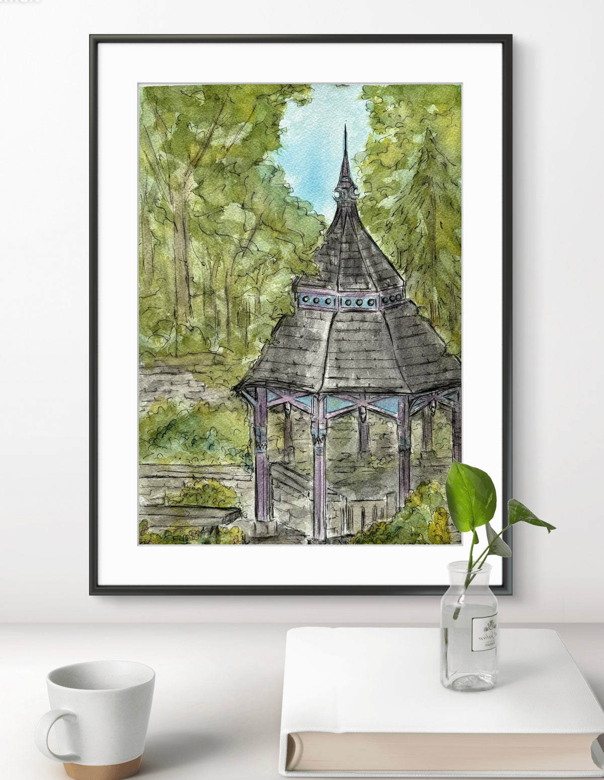 Crescent Spring Gazebo Art Print