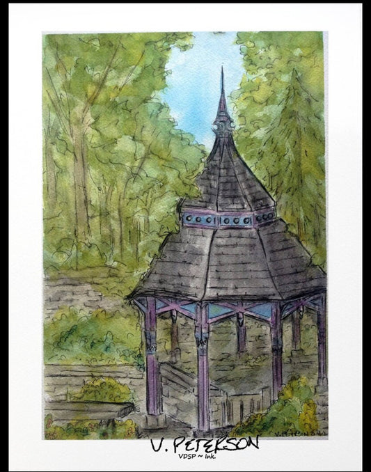 Crescent Spring Gazebo Art Print