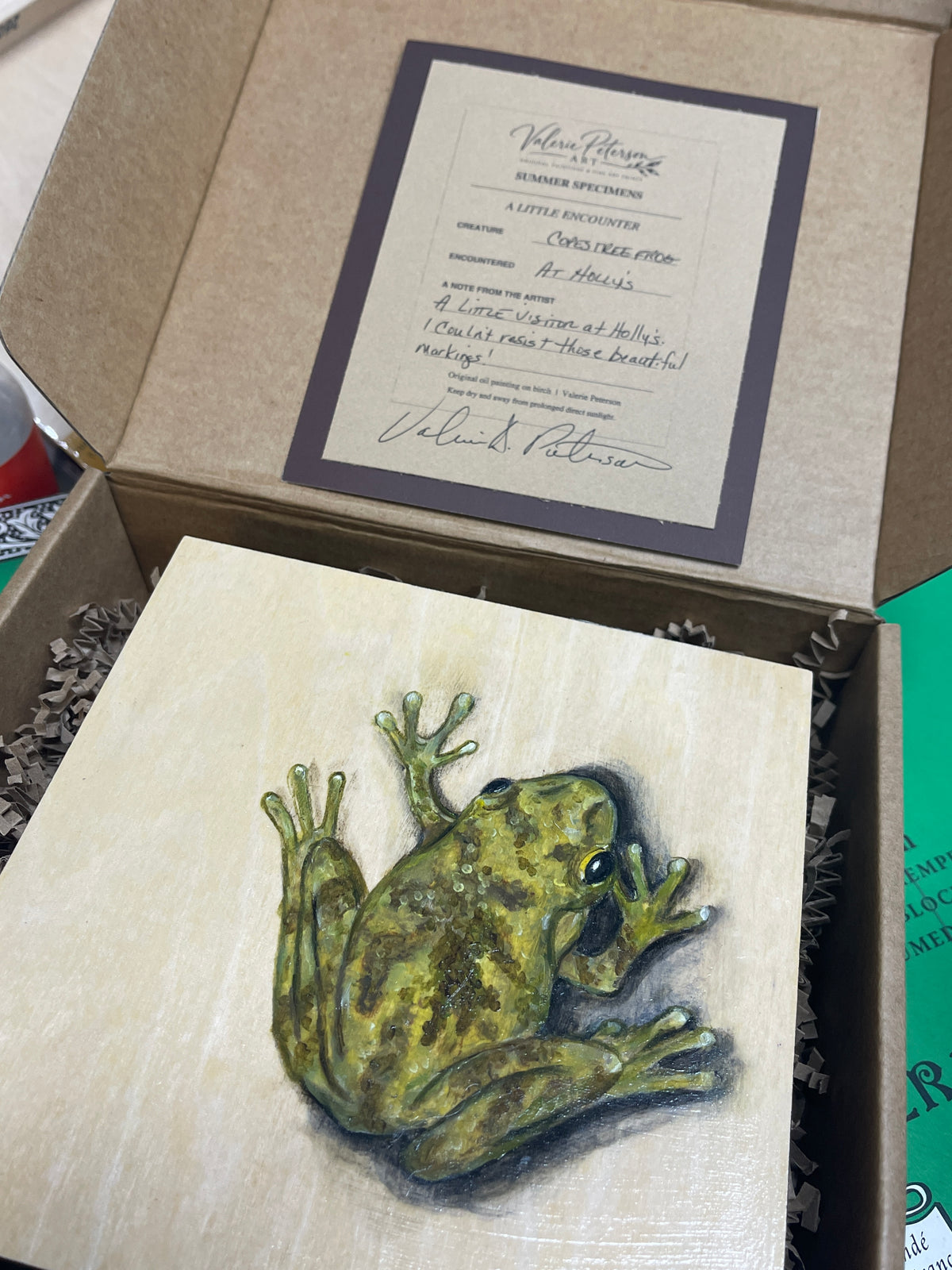 Cope's Tree Frog Original Oil Painting on Birch